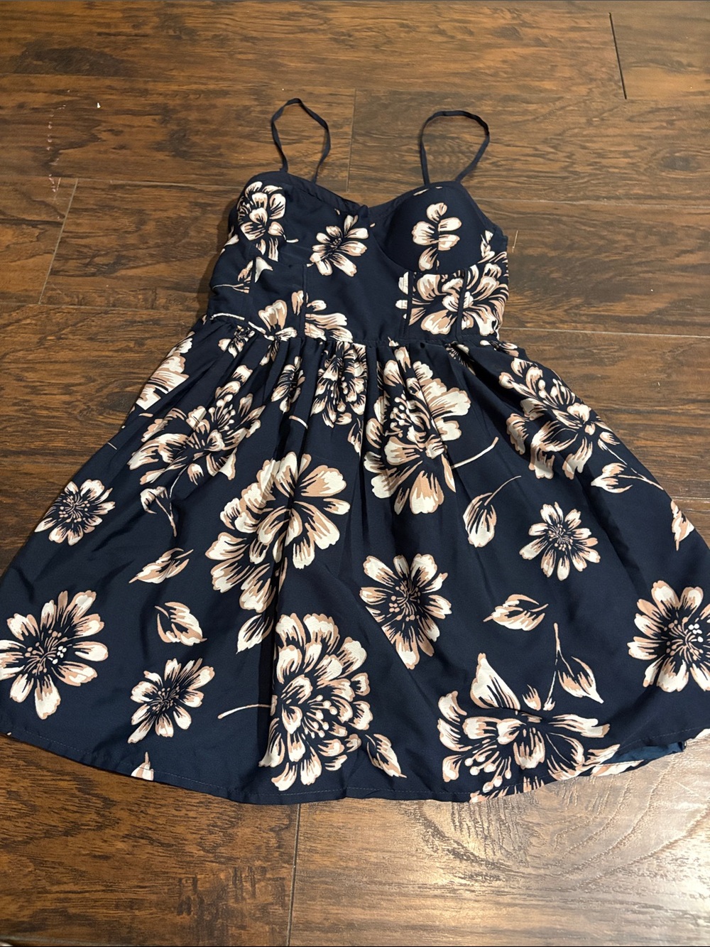 Band of Gypsies Navy Dress with Cream Floral Print